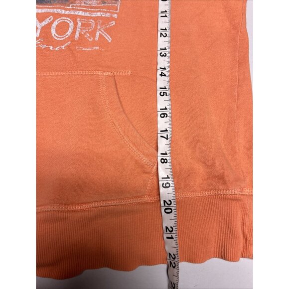 Montauk Clothing Co. NY Women’s M Hoodie Sweatshirt Orange Pullover - Picture 3 of 6